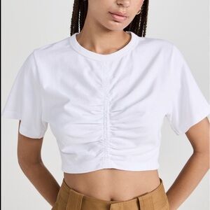 A.L.C. White Gathered Crop Top